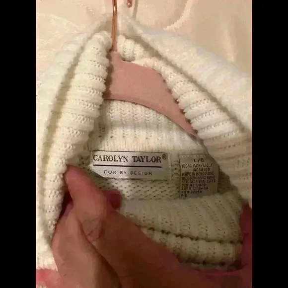 Carolyn Taylor turtleneck sweater white size large - Picture 2 of 2